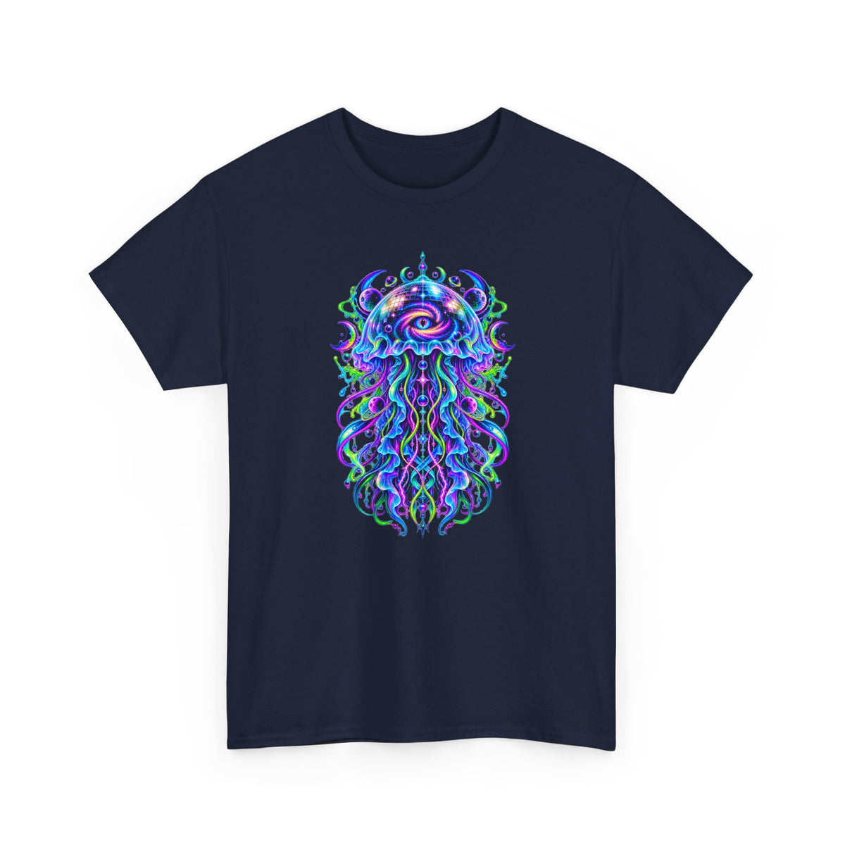Cosmic Jellyfish T-Shirt Neon Space Psychedelic Disco Eye Tee