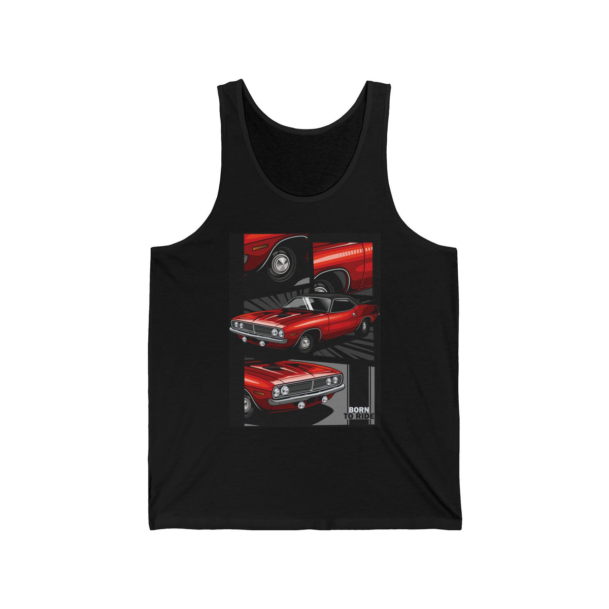Vintage Red Car Tank Top Retro Classic Car Lover Summer Tank