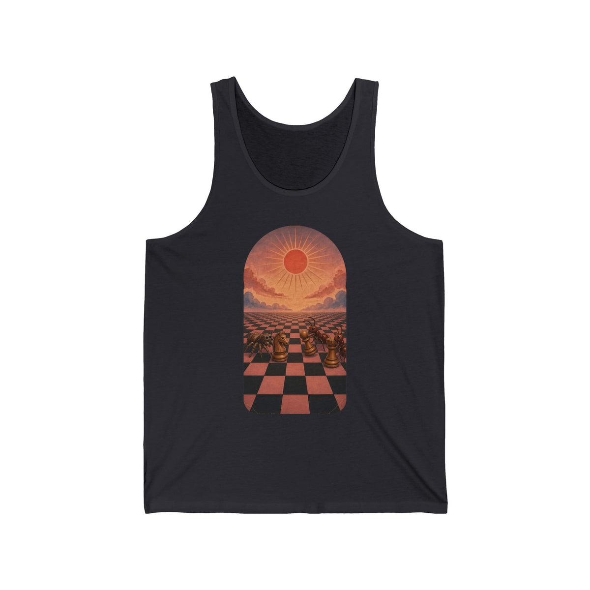 Spider and Ants Chess Tank Top Jumping Spider Retro Sunset Tank