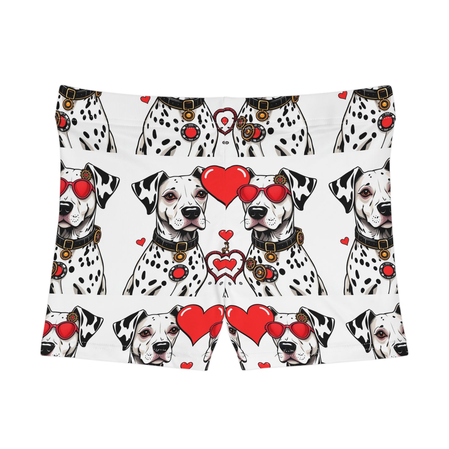 Women's Shorts - Valentines Hearts Love Dalmatian Dogs Cute Adorable