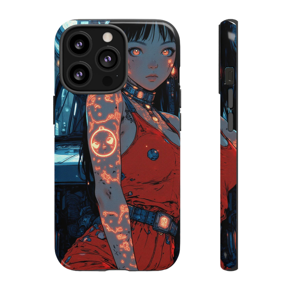 Tattooed Girl Neon Car Tough Phone Case iPhone Samsung Pixel