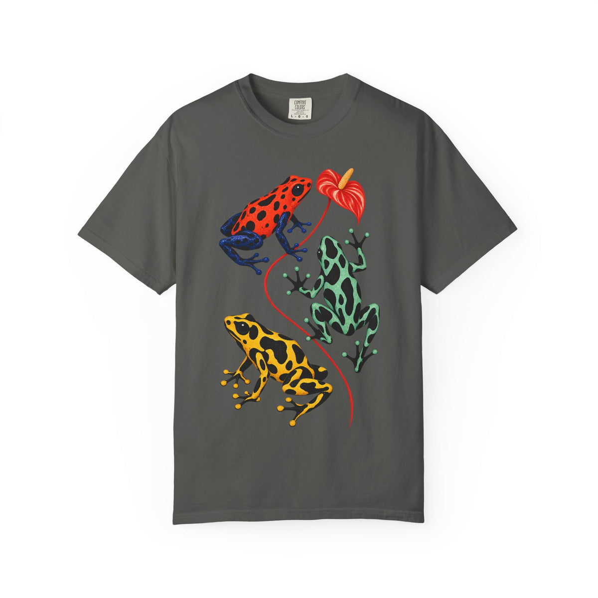Poison Dart Frogs Anthurium Tee Colorful Dart Frog Red Flower Tropical Wildlife Shirt