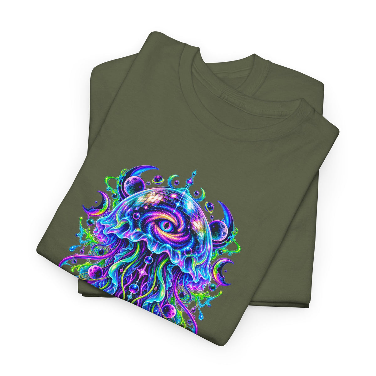 Cosmic Jellyfish T-Shirt Neon Space Psychedelic Disco Eye Tee