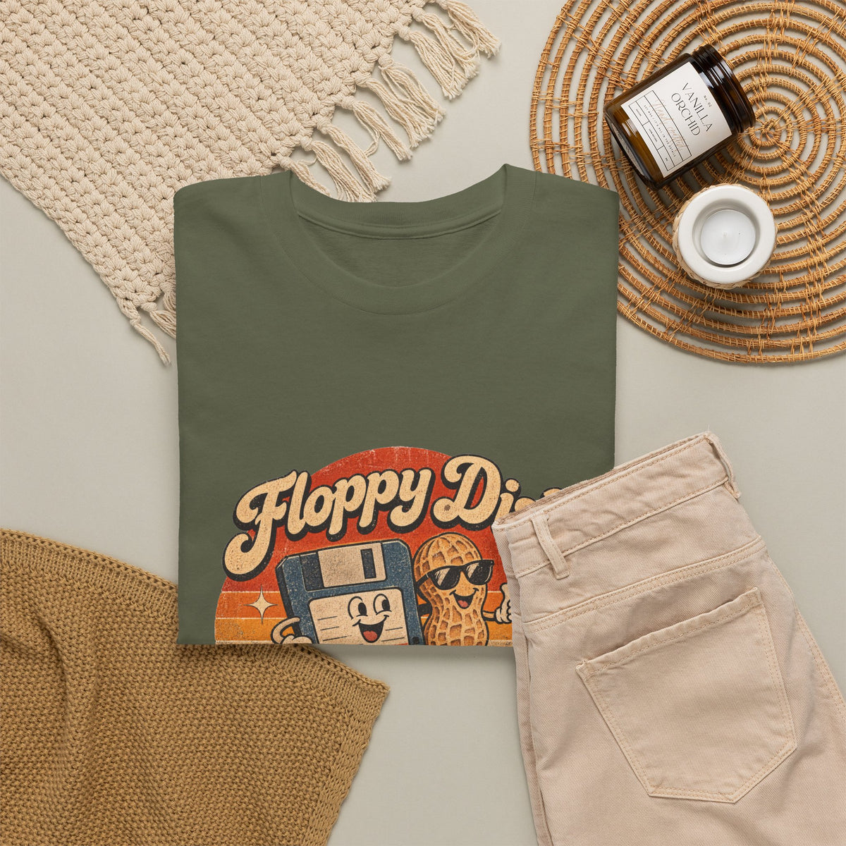 Floppy Disk Floppy Nuts T-Shirt Retro 80s Floppy Disk Peanut Funny Tee