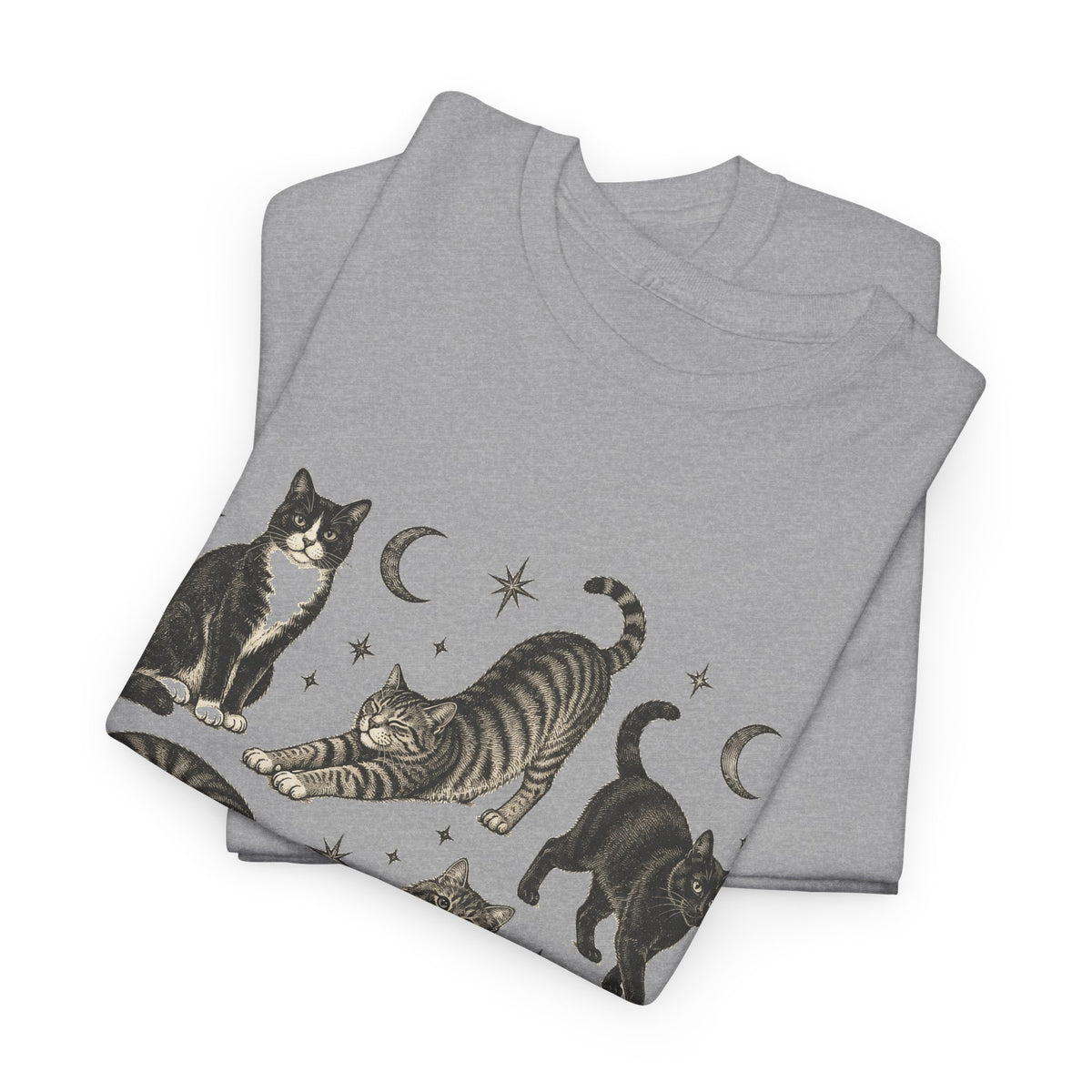 Vintage Cats and Moons T-Shirt Cute Cat Lover Celestial