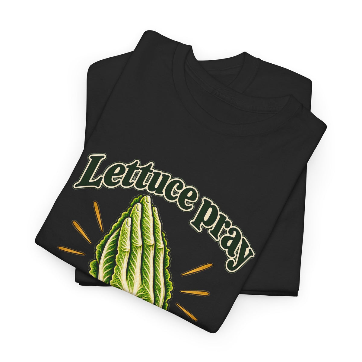 Lettuce Pray For One Another T-Shirt Funny Vegetable Pun Praying Hands Tee