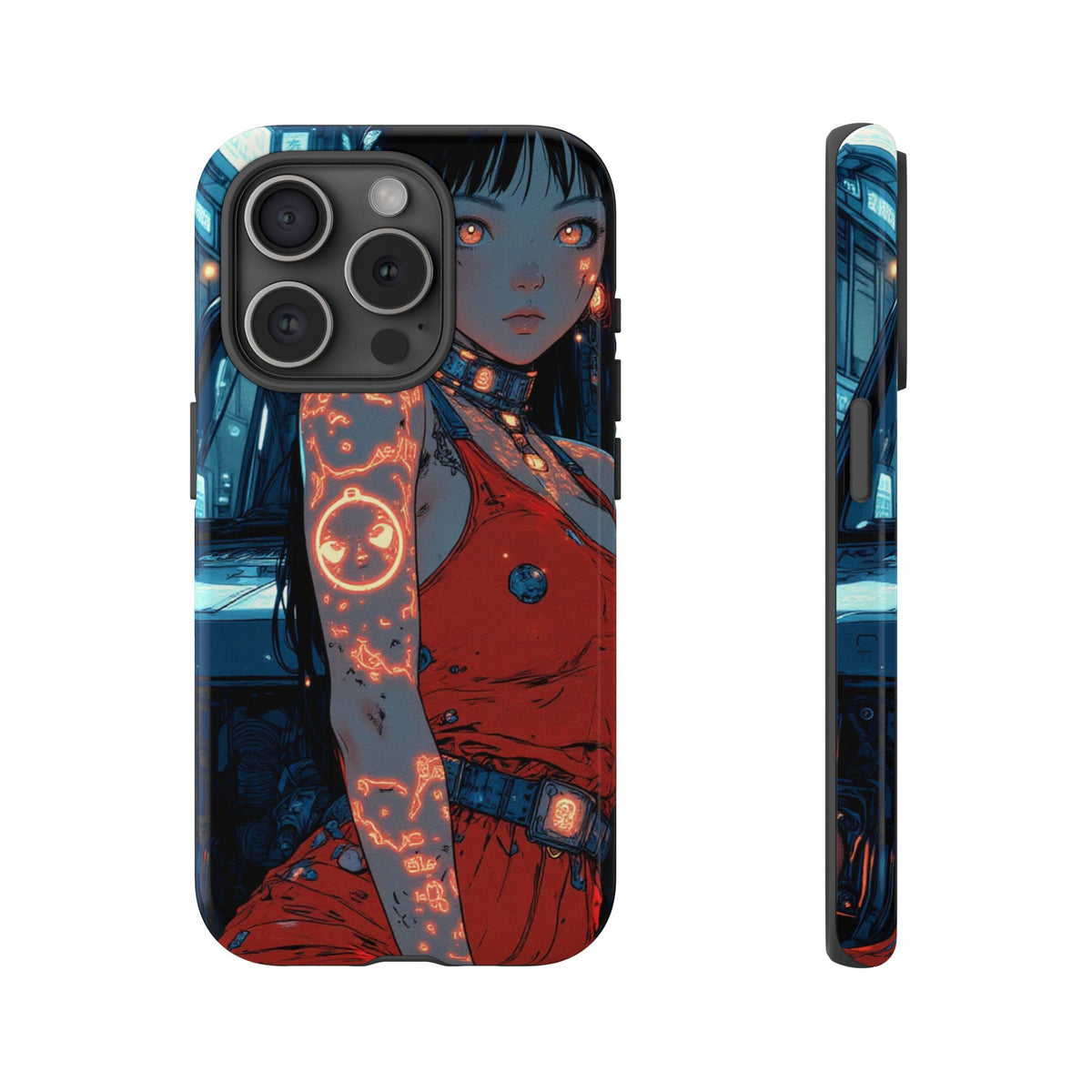 Tattooed Girl Neon Car Tough Phone Case iPhone Samsung Pixel