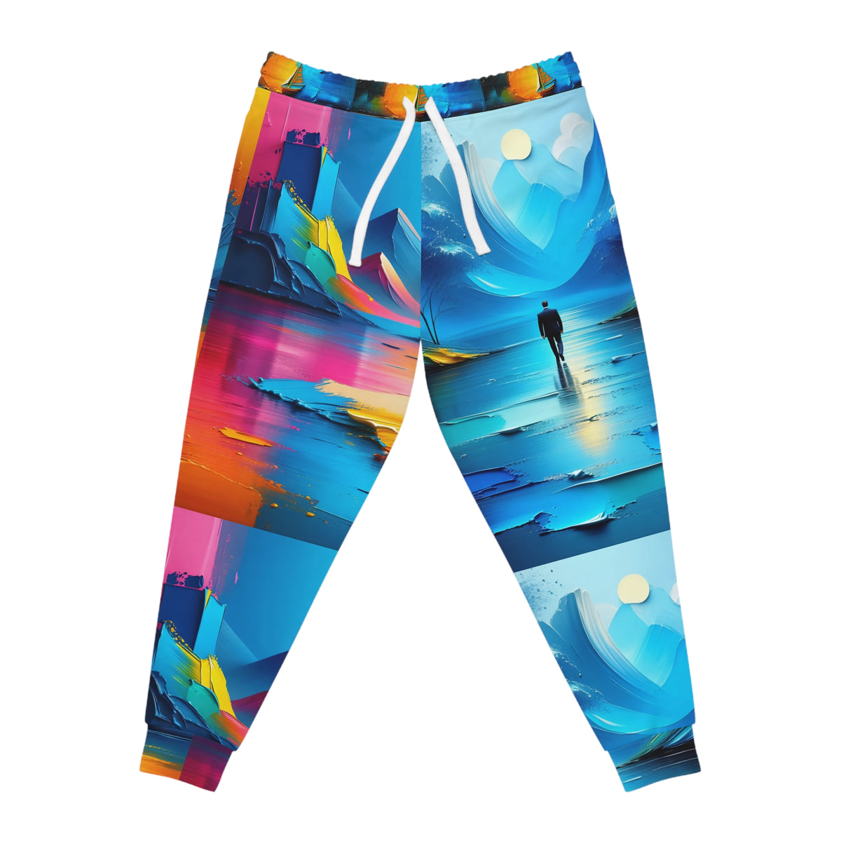 Colorful Oil Painting Scenery Print Athletic Joggers Unisex