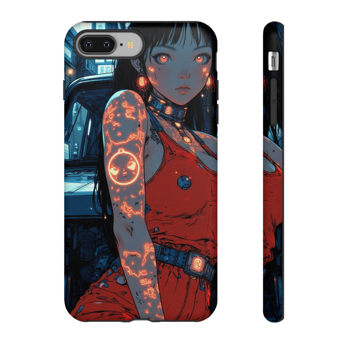 Tattooed Girl Neon Car Tough Phone Case iPhone Samsung Pixel