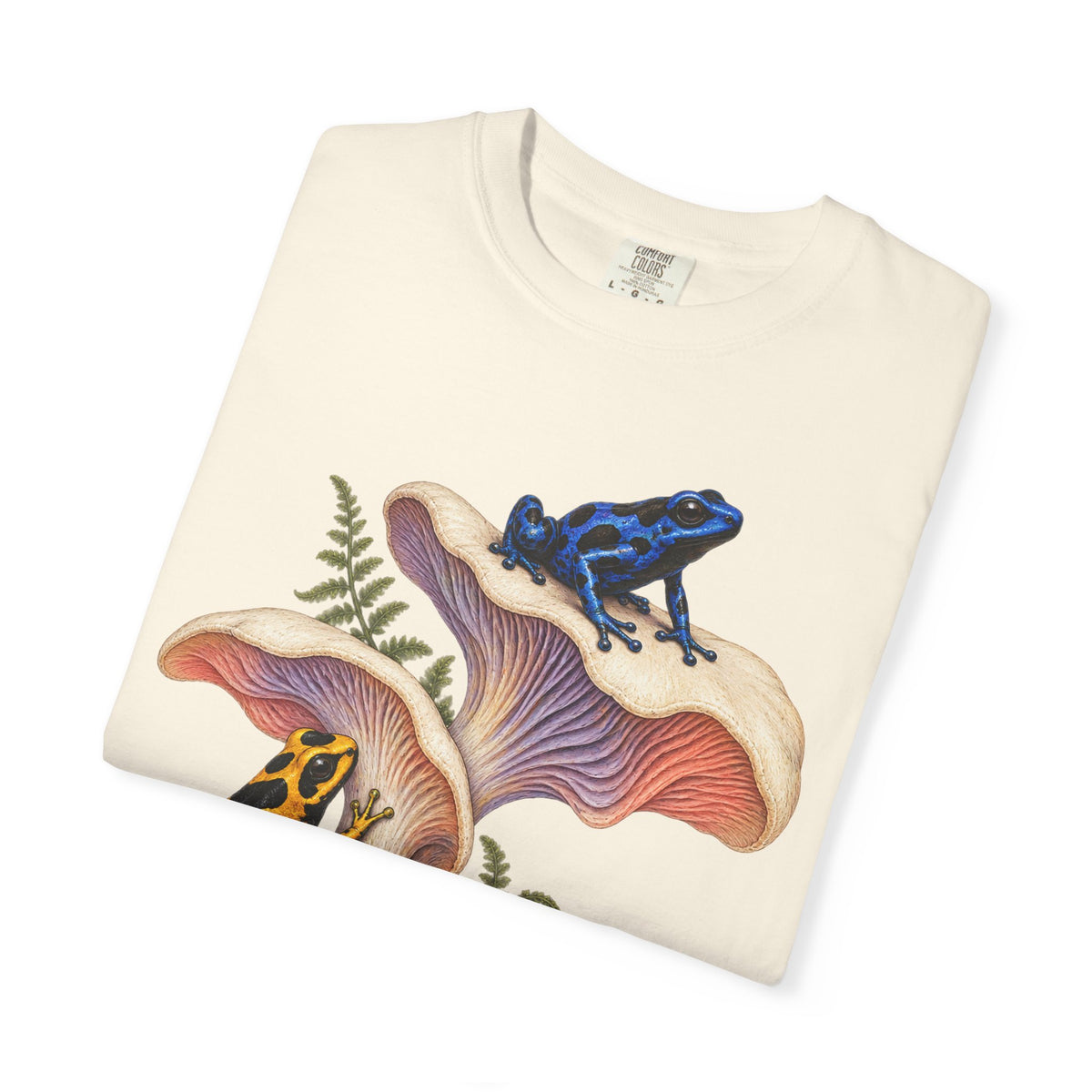 Poison Dart Frogs Mushroom Forest Tee Colorful Dart Frog Fungi Fern Wildlife Shirt
