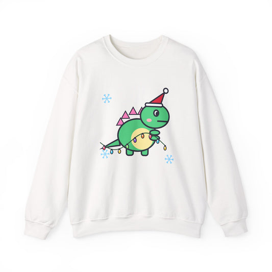 Christmas Dinosaur Sweatshirt Stegosaurus Santa Hat Holiday Crewneck