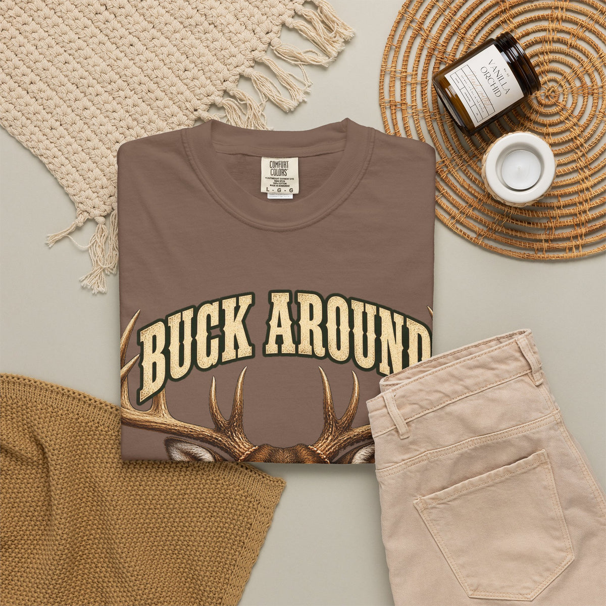 Buck Around and Find Out Cream Bust Deer Tee Funny Hunting FAFO Pun Shirt