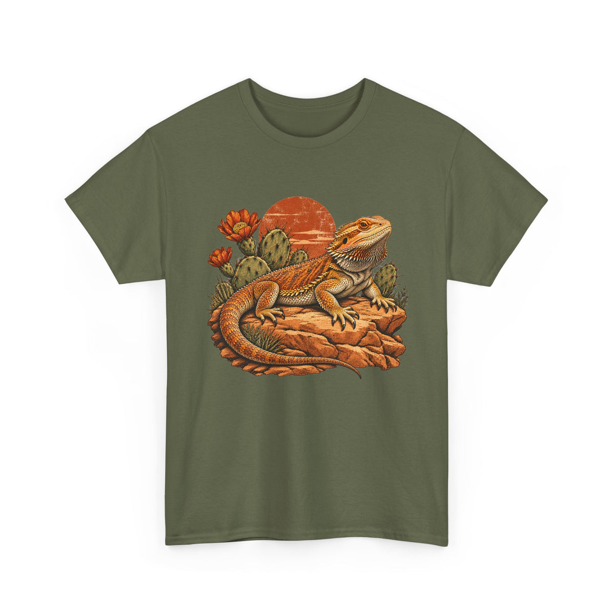 Bearded Dragon Desert Sun T-Shirt Cactus Southwest Lizard Tee