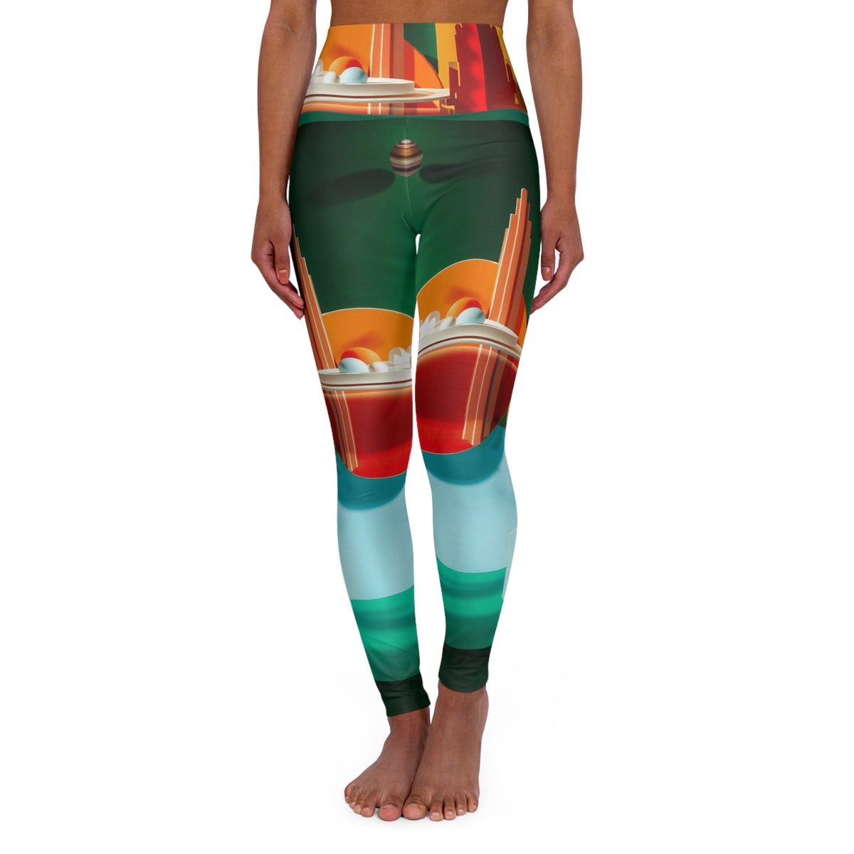 Surreal Retro Sculpture Pool Leggings High Waisted Yoga Pants