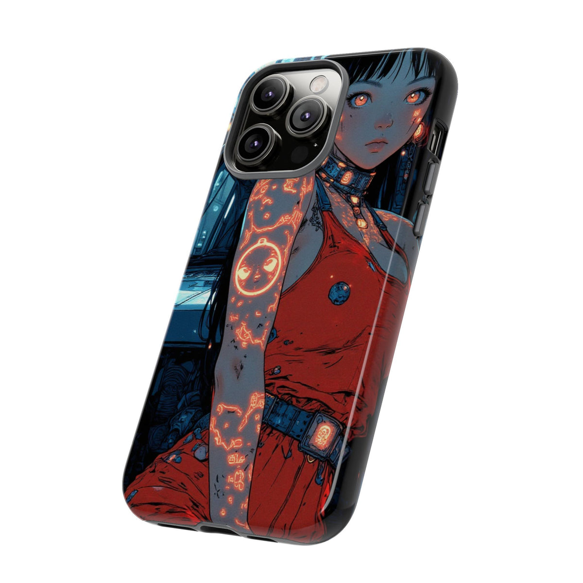 Tattooed Girl Neon Car Tough Phone Case iPhone Samsung Pixel