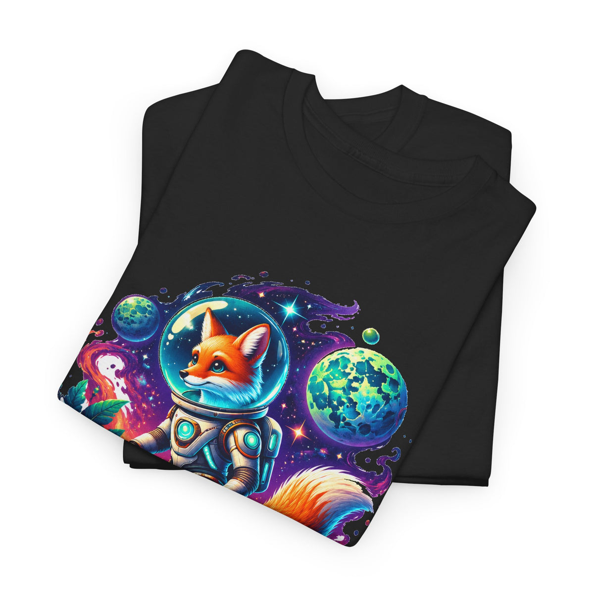 Fox Astronaut T-Shirt Space Fox Glowing Mushroom Planet Galaxy Tee