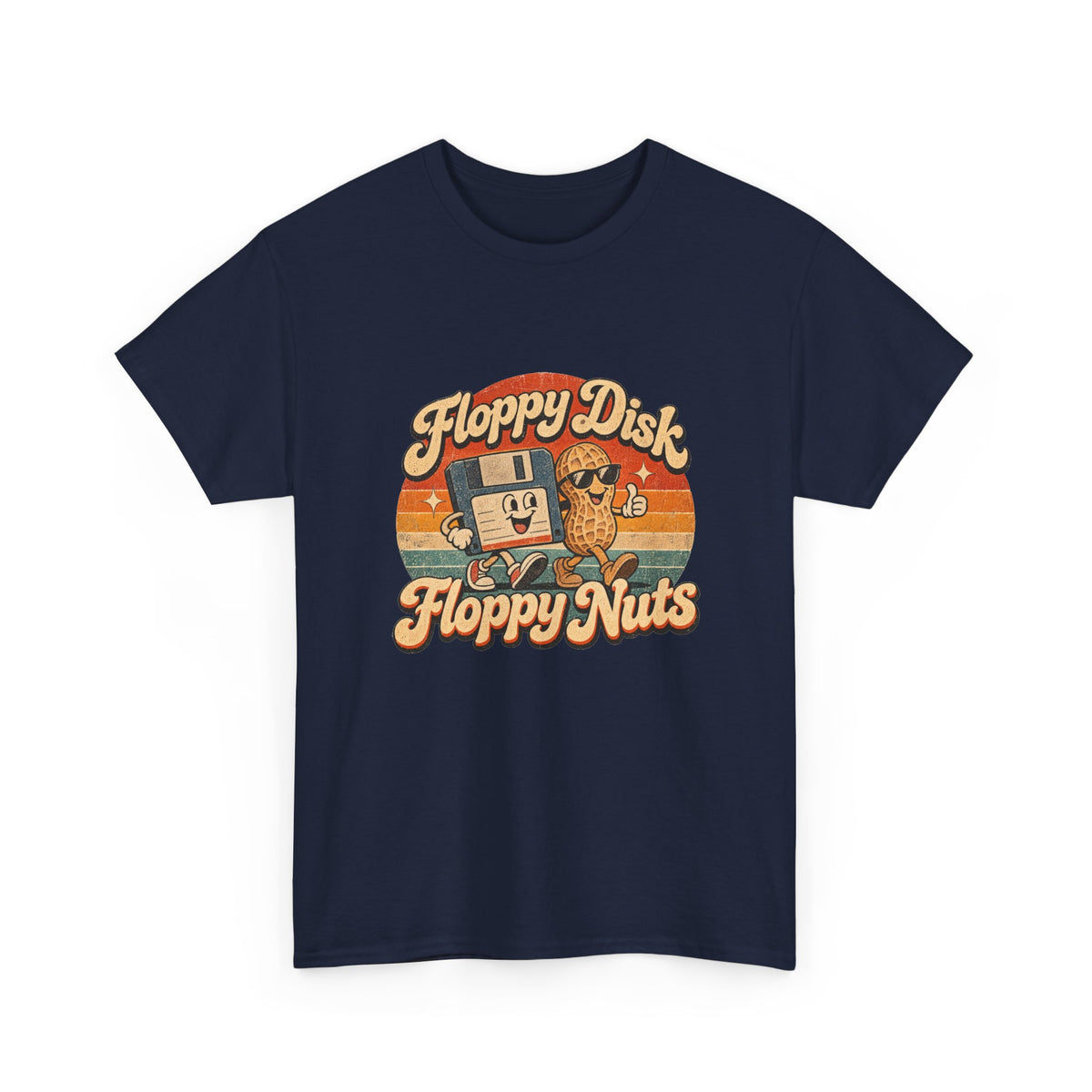 Floppy Disk Floppy Nuts T-Shirt Retro 80s Floppy Disk Peanut Funny Tee