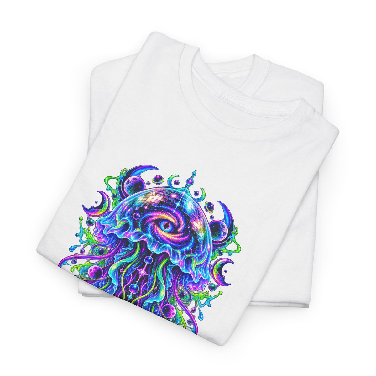 Cosmic Jellyfish T-Shirt Neon Space Psychedelic Disco Eye Tee