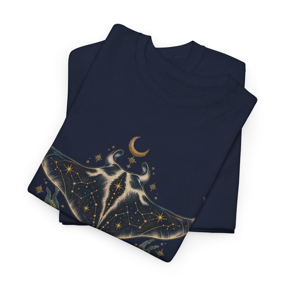 Celestial Manta Ray Moon T-Shirt Constellation Ocean Stars Tee