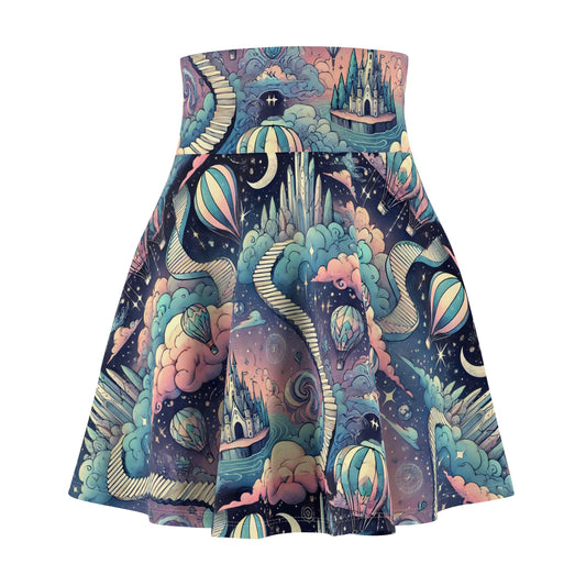 Skater Skirt, Surreal Dreamscape Design, A-line Flared Mini, Women's Clothing, Fashion Apparel, Outfit Ideas