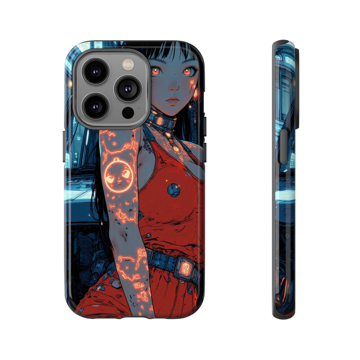 Tattooed Girl Neon Car Tough Phone Case iPhone Samsung Pixel