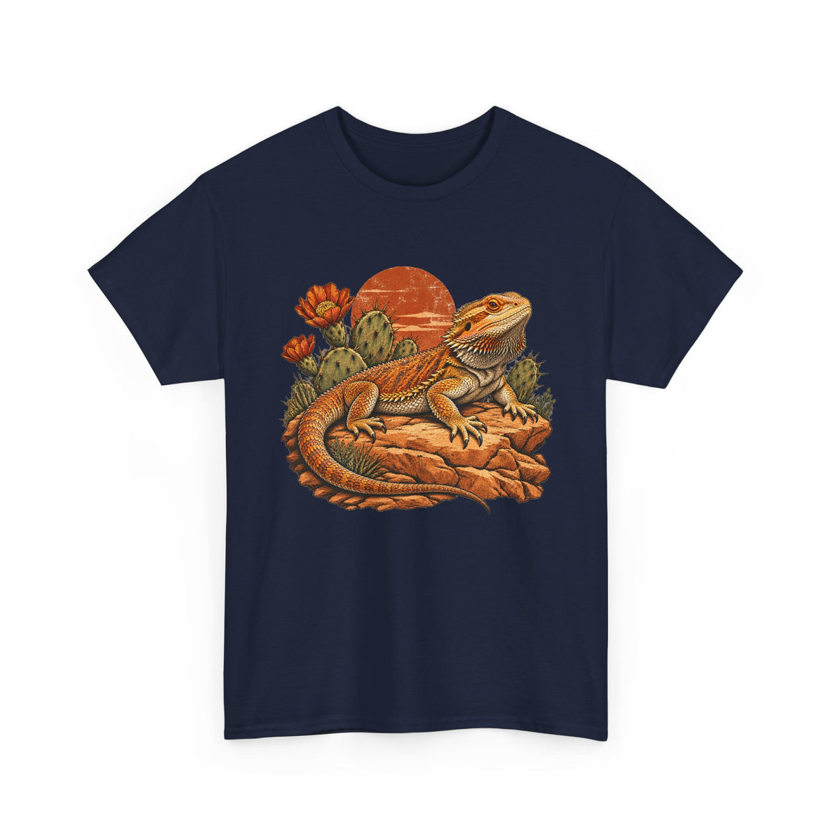 Bearded Dragon Desert Sun T-Shirt Cactus Southwest Lizard Tee