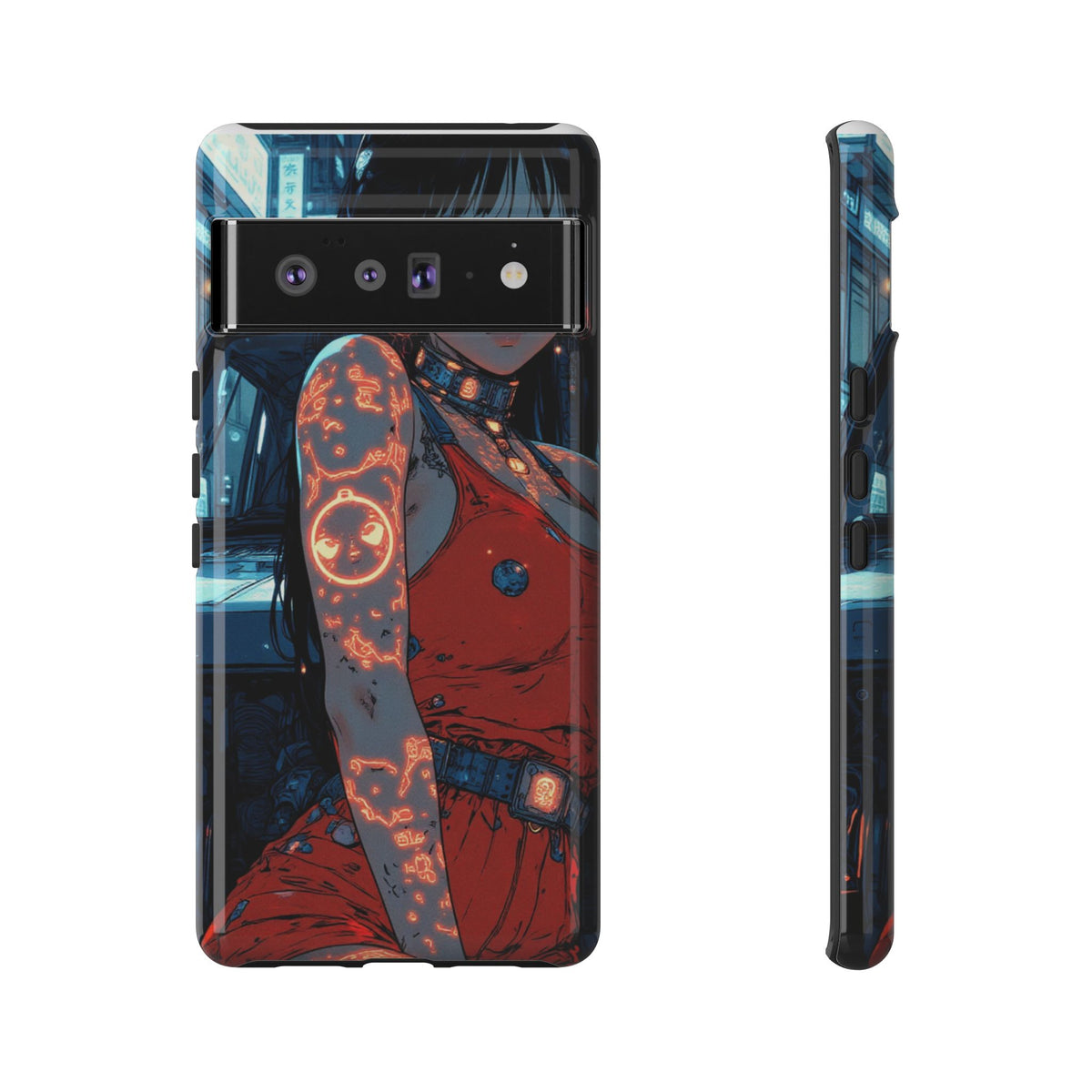 Tattooed Girl Neon Car Tough Phone Case iPhone Samsung Pixel