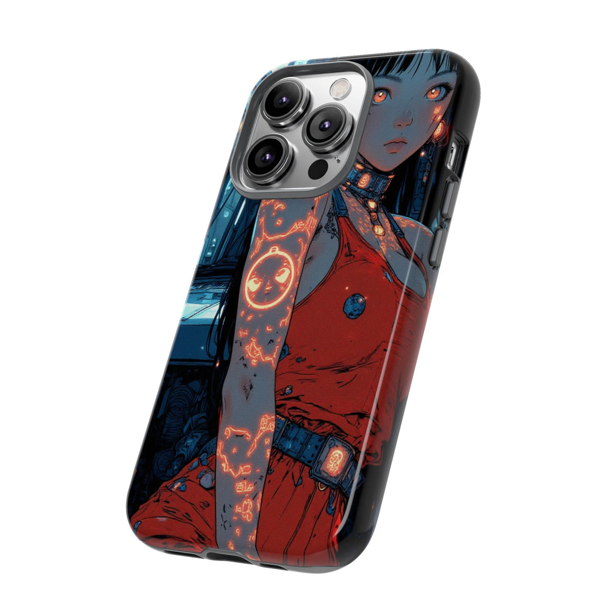 Tattooed Girl Neon Car Tough Phone Case iPhone Samsung Pixel