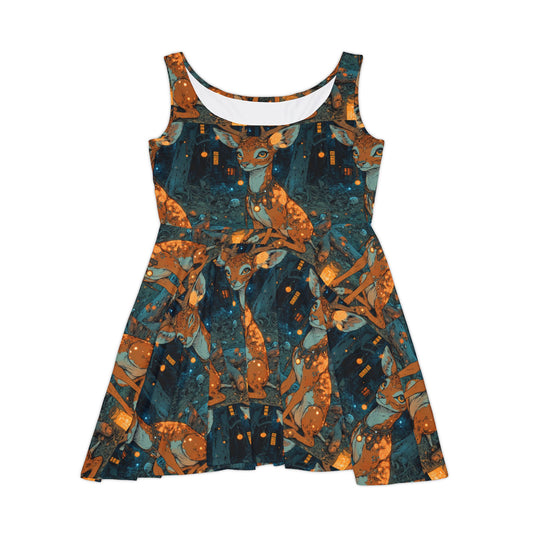 Anime Deer Women's Skater Dress - Cool and Interesting Design