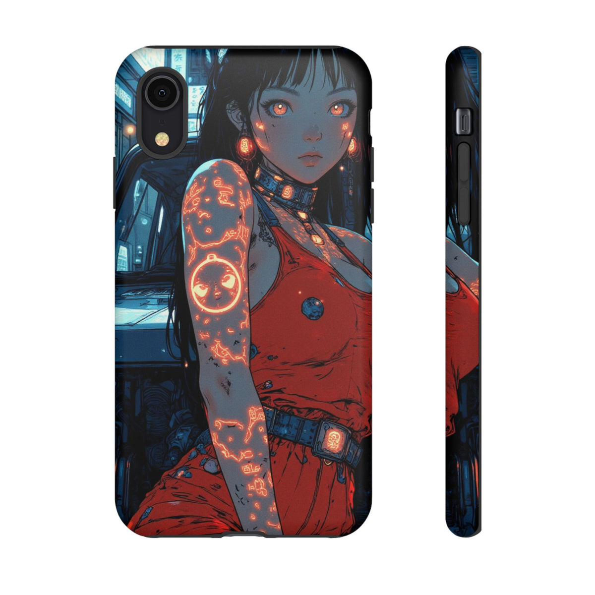 Tattooed Girl Neon Car Tough Phone Case iPhone Samsung Pixel