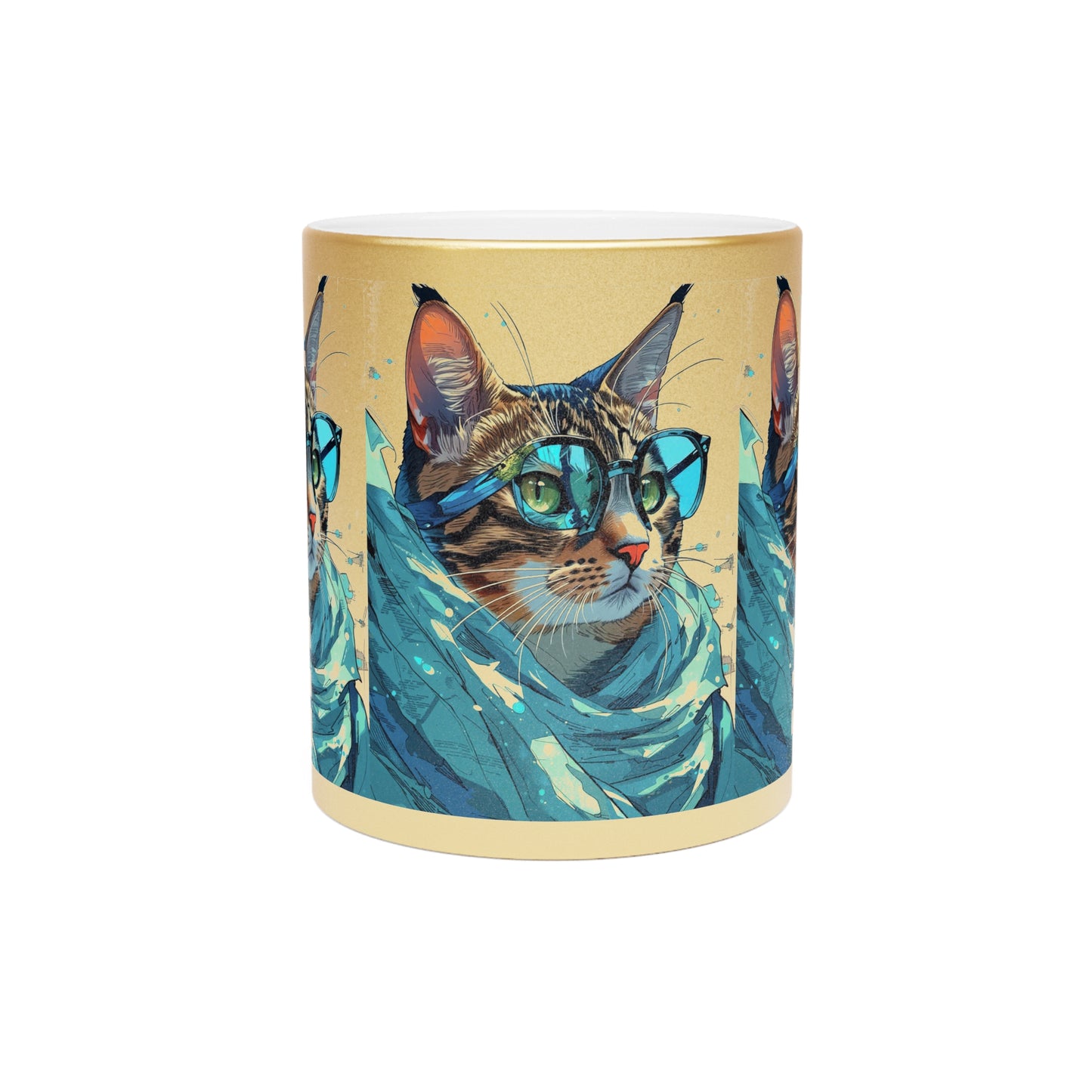 Cat Metallic Mug (Silver\Gold)