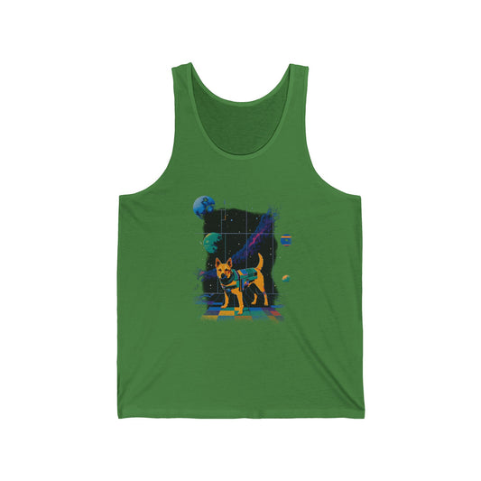 Space Dog Tank Top Neon Rave Galaxy Pup Graphic Tank