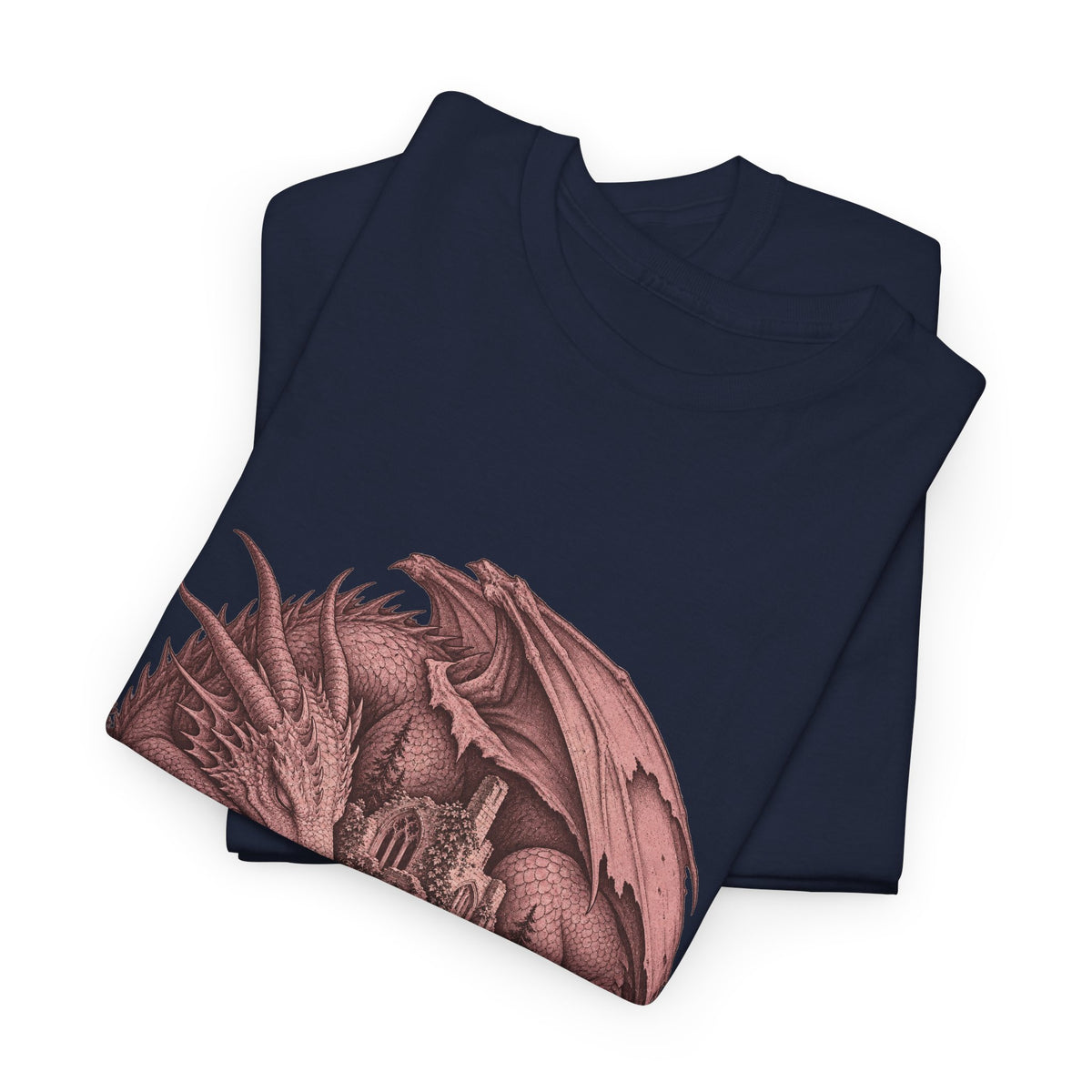 Sleeping Dragon Cathedral T-Shirt Fantasy Ruins Gothic Dragon Tee