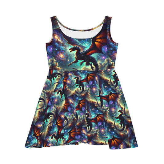 Space dragon Women's Skater Dress (AOP)