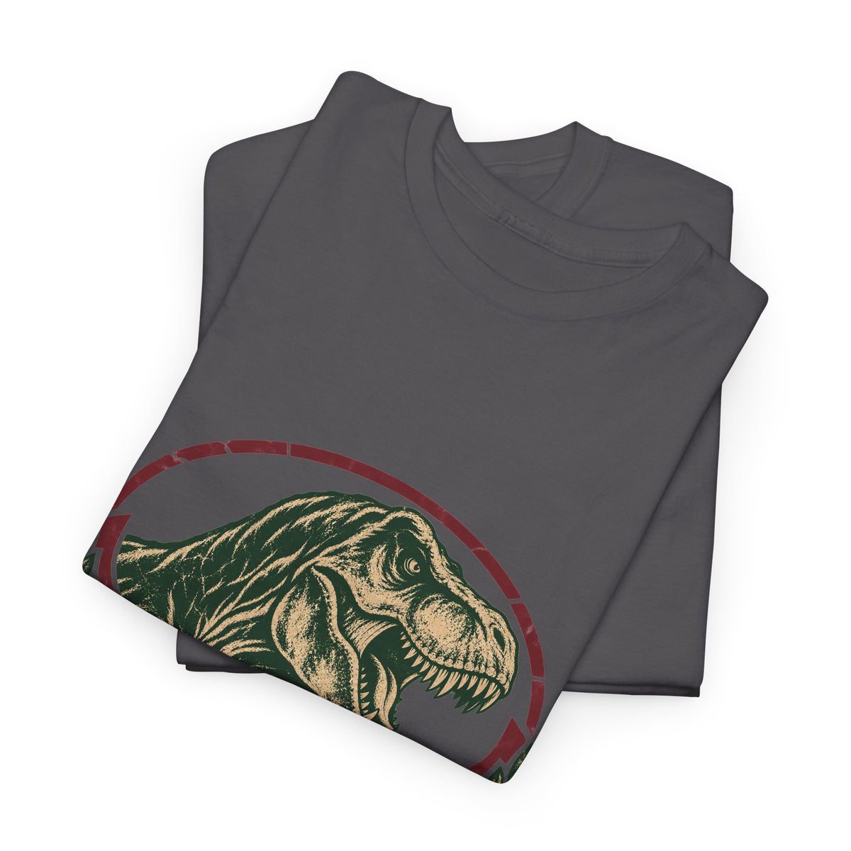 Roaring T-Rex Emblem T-Shirt Vintage Dinosaur Crest Star Tee
