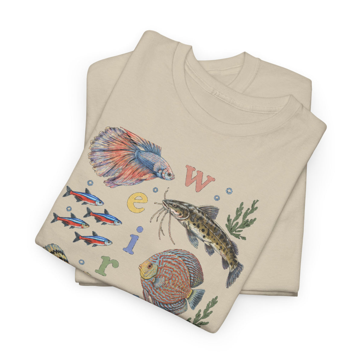 Weird Fishes T-Shirt Aquarium Fish Collage Betta Discus Neon Tetra Tee