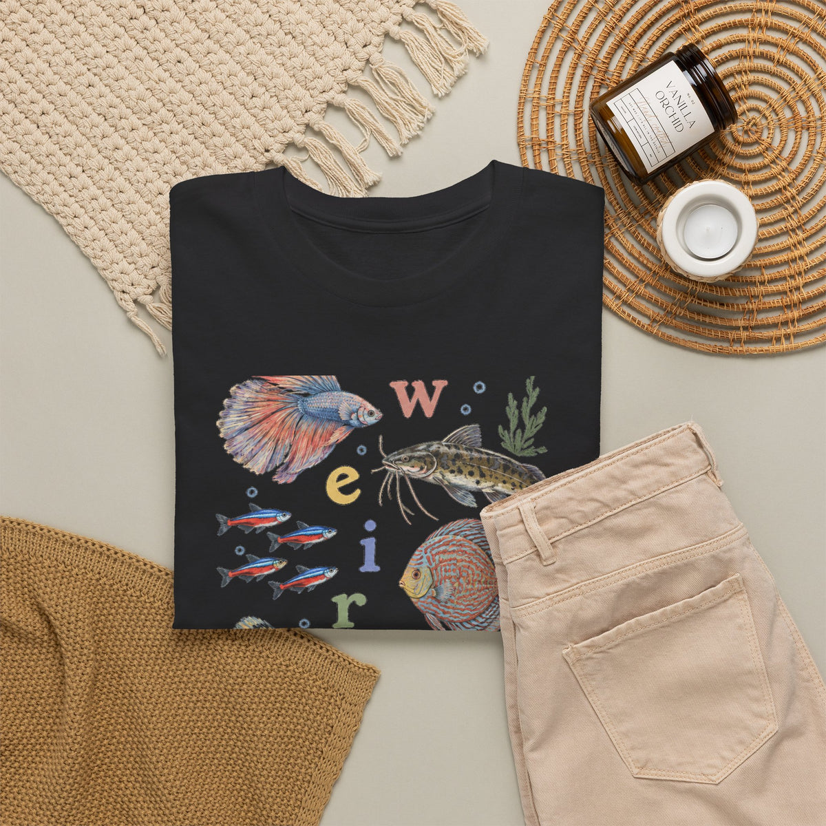 Weird Fishes T-Shirt Aquarium Fish Collage Betta Discus Neon Tetra Tee