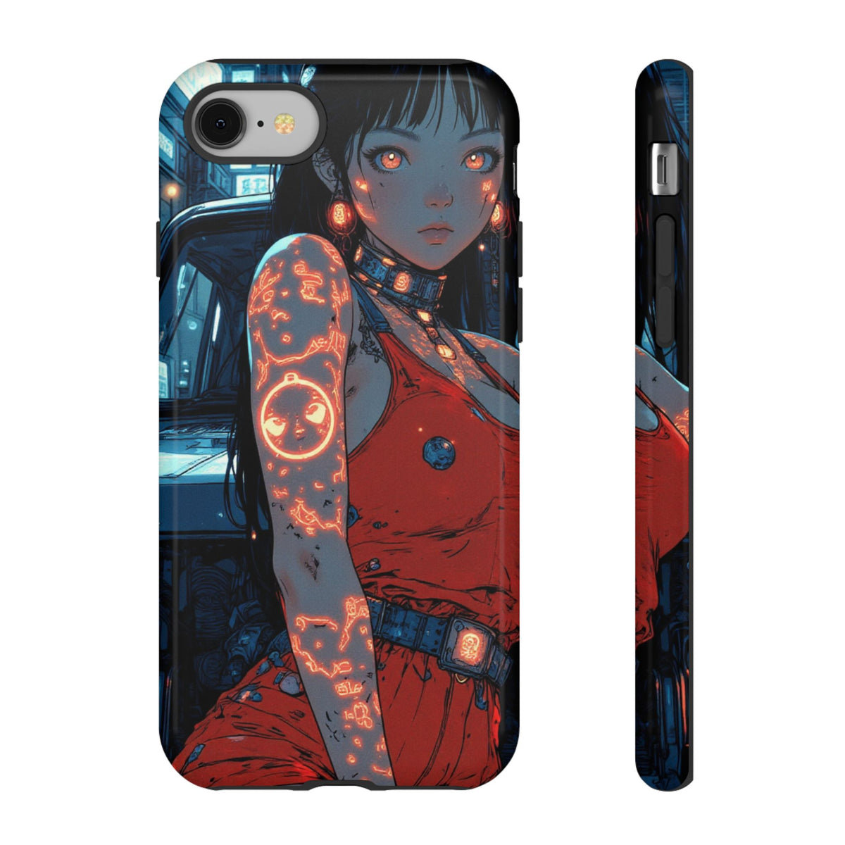 Tattooed Girl Neon Car Tough Phone Case iPhone Samsung Pixel