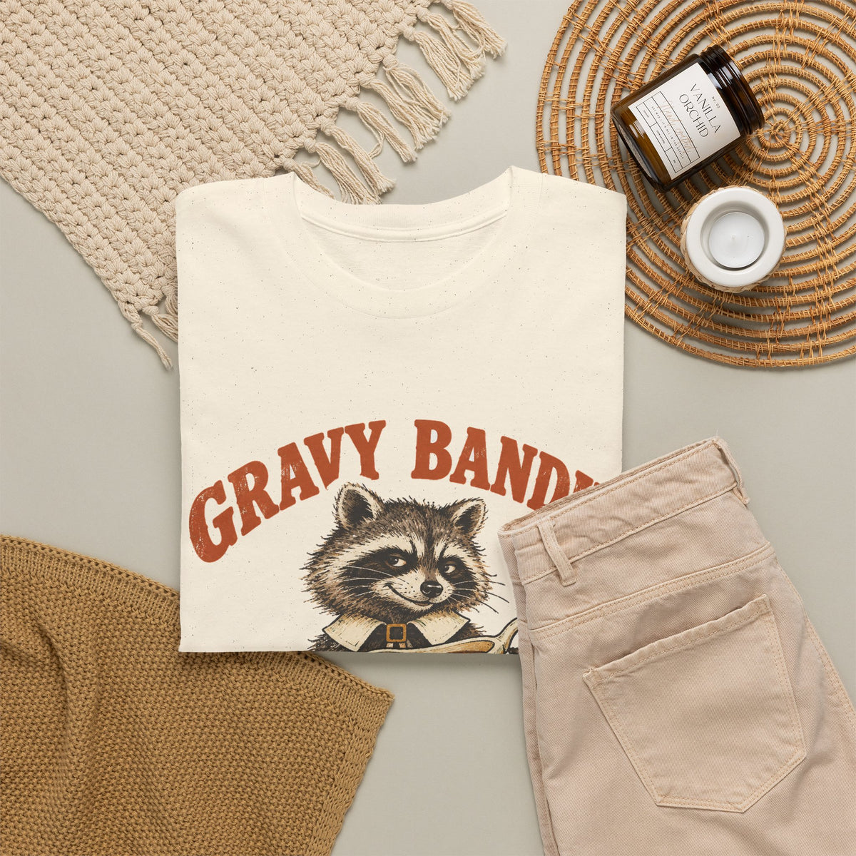 Gravy Bandit Raccoon T-Shirt Funny Thanksgiving Trash Panda