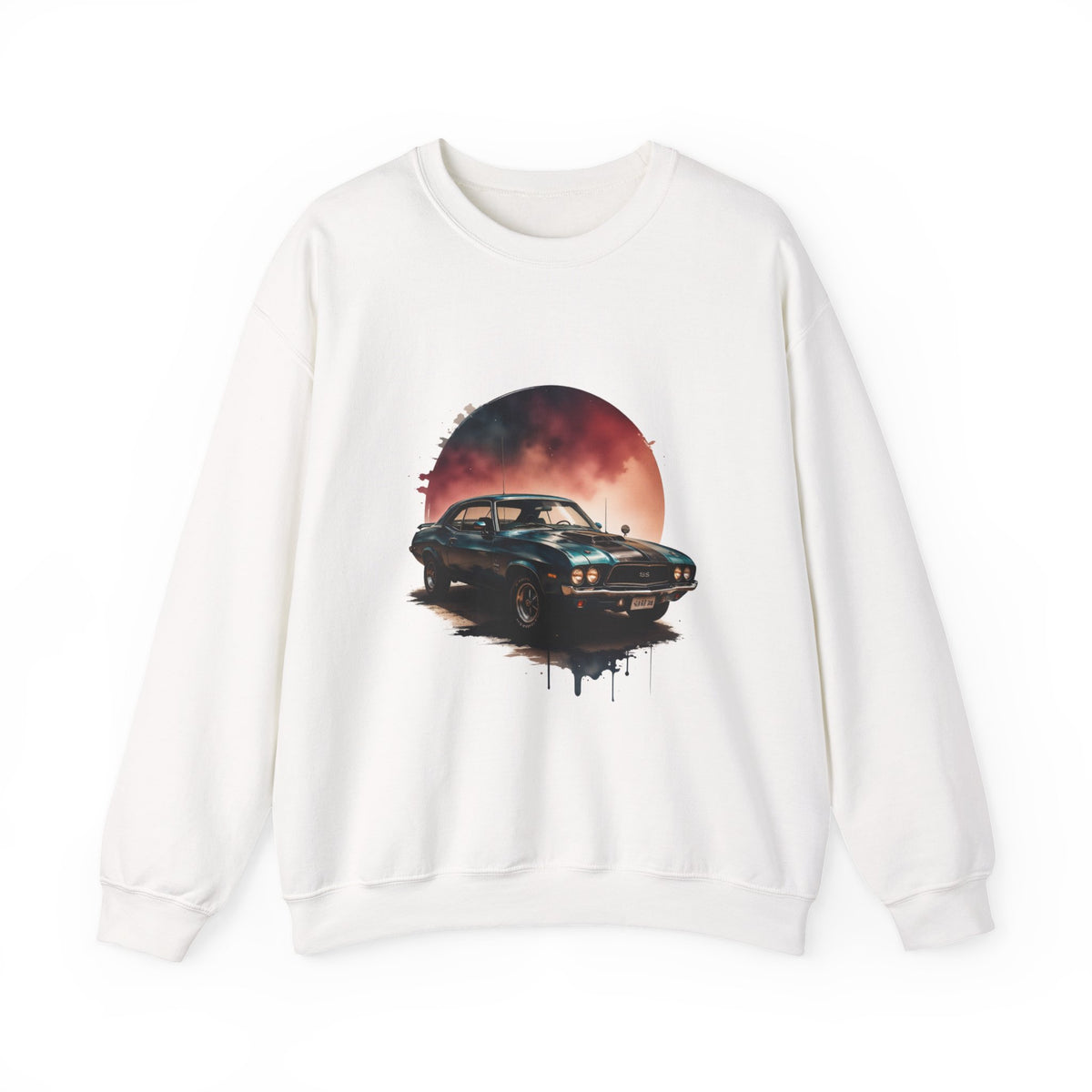 Vintage Black Muscle Car Crewneck Sweatshirt Unisex Graphic Pullover