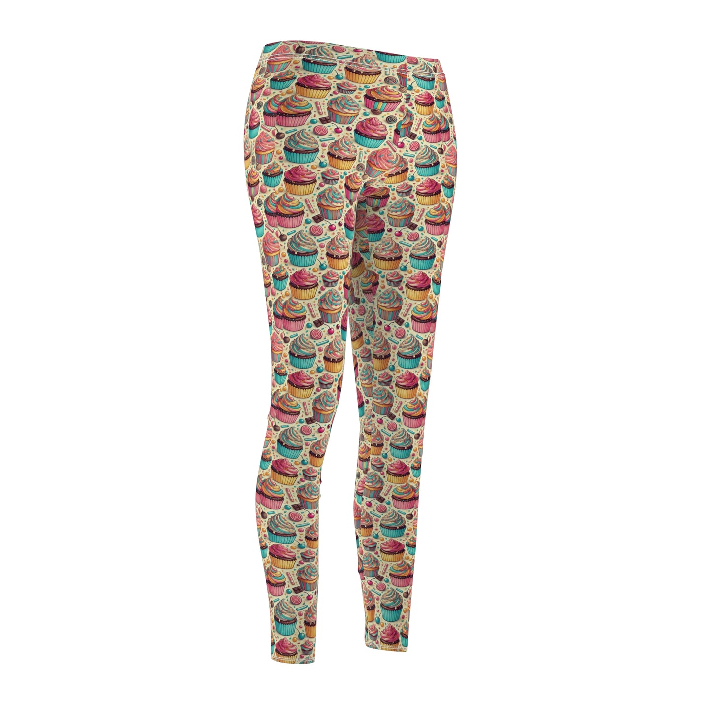 Leggings - Cute Cupcakes Design for Women's Casual Wear