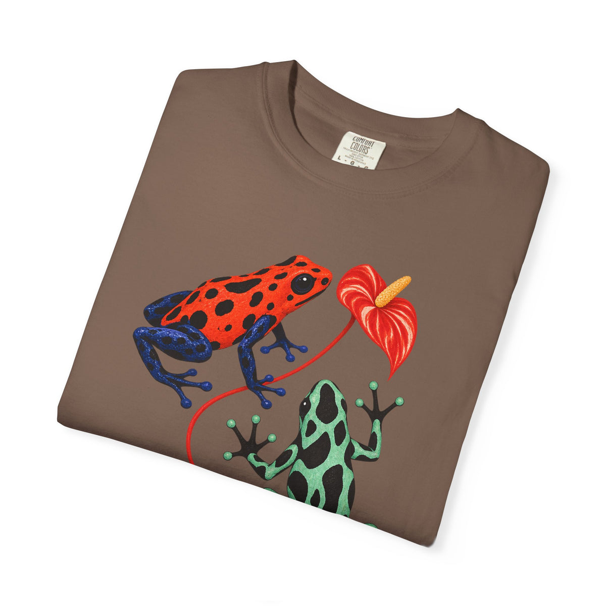 Poison Dart Frogs Anthurium Tee Colorful Dart Frog Red Flower Tropical Wildlife Shirt