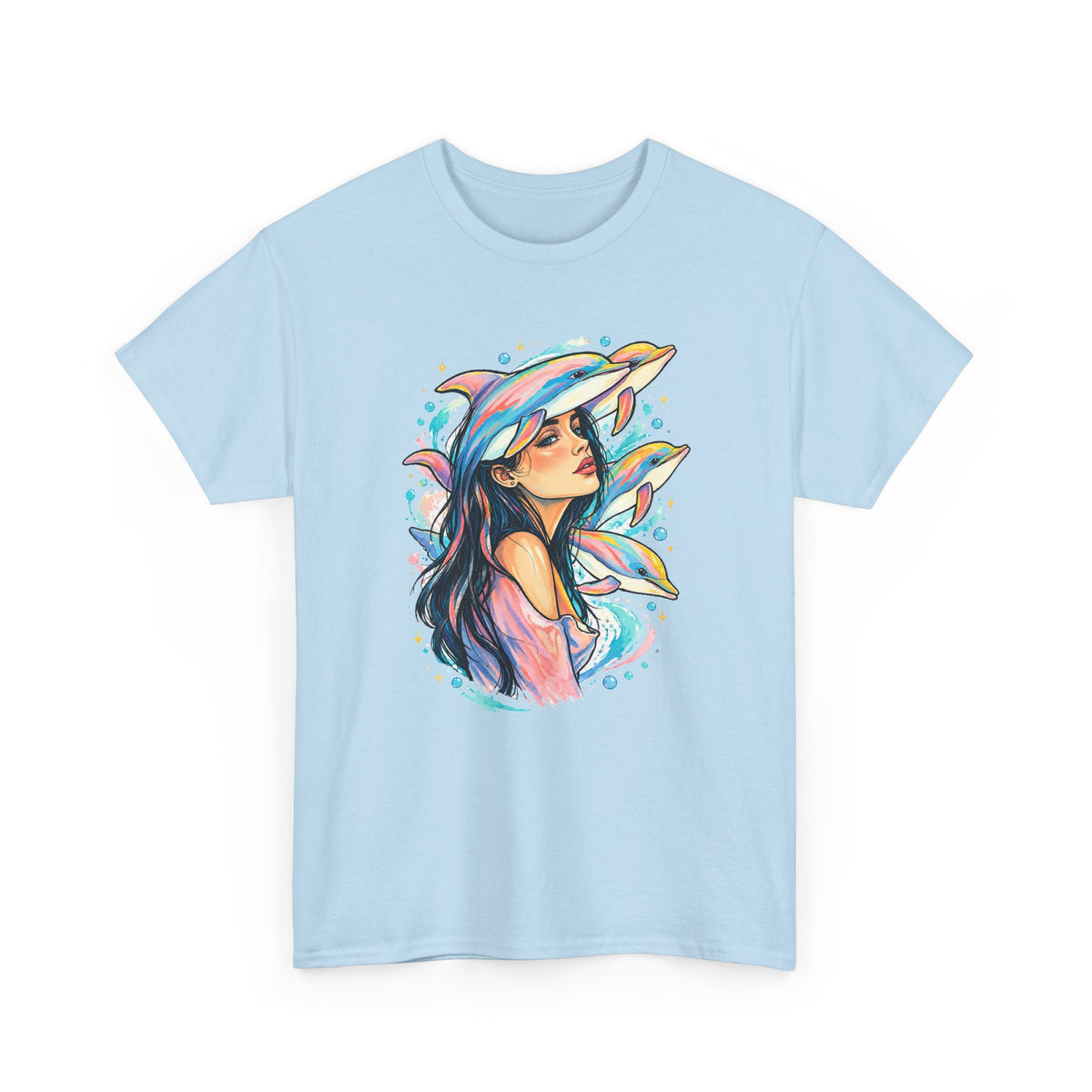 Pastel Dolphin Dream Girl T-Shirt Ocean Dolphins Watercolor Pop Art