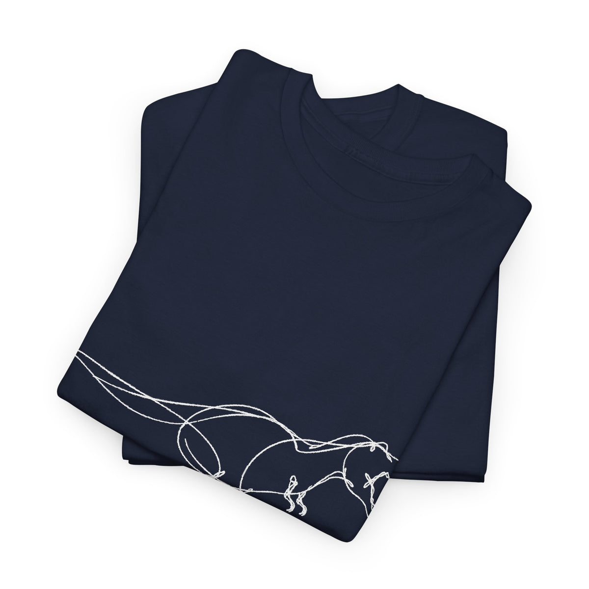 Minimal White Line T-Rex on Black T-Shirt Simple Dinosaur Sketch