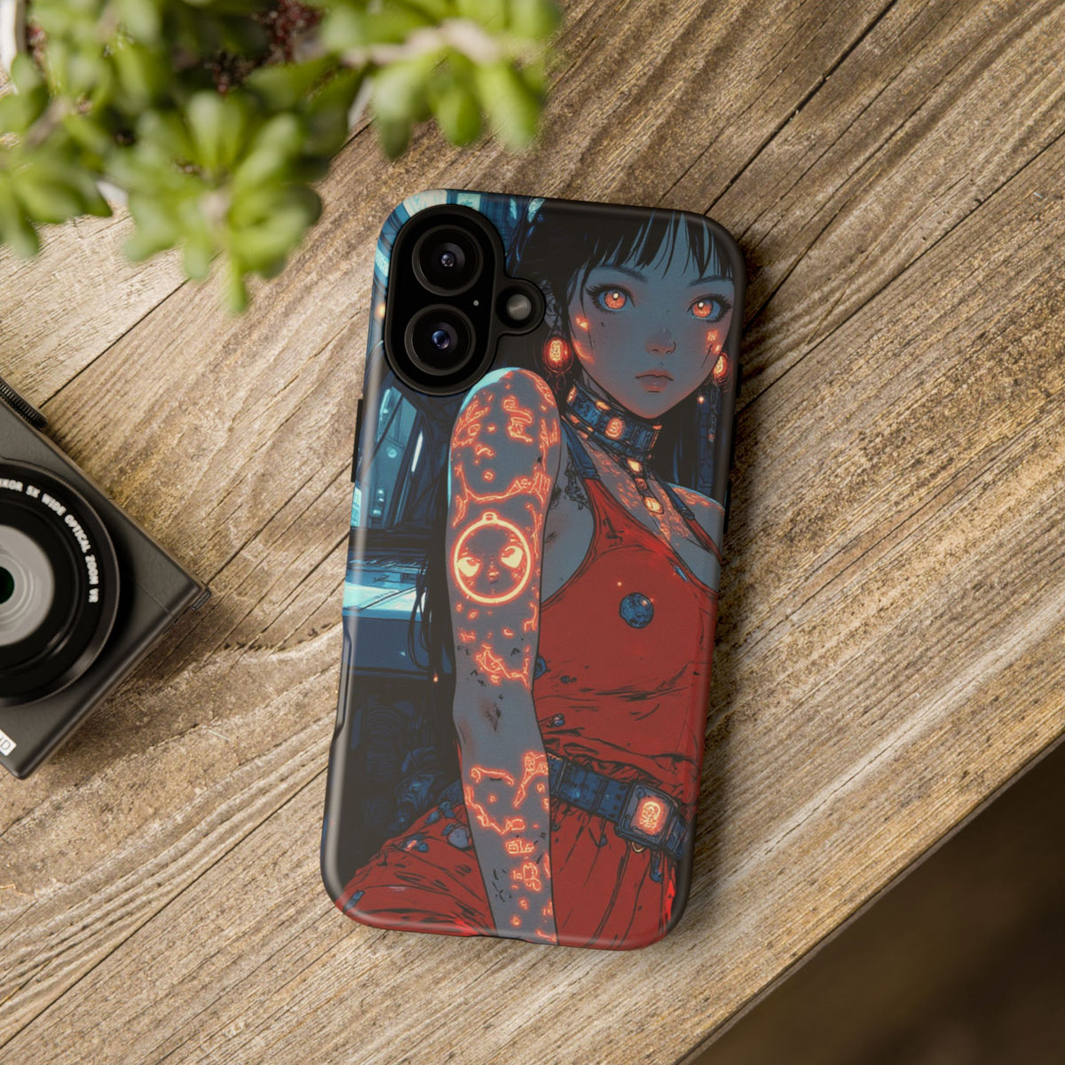 Tattooed Girl Neon Car Tough Phone Case iPhone Samsung Pixel