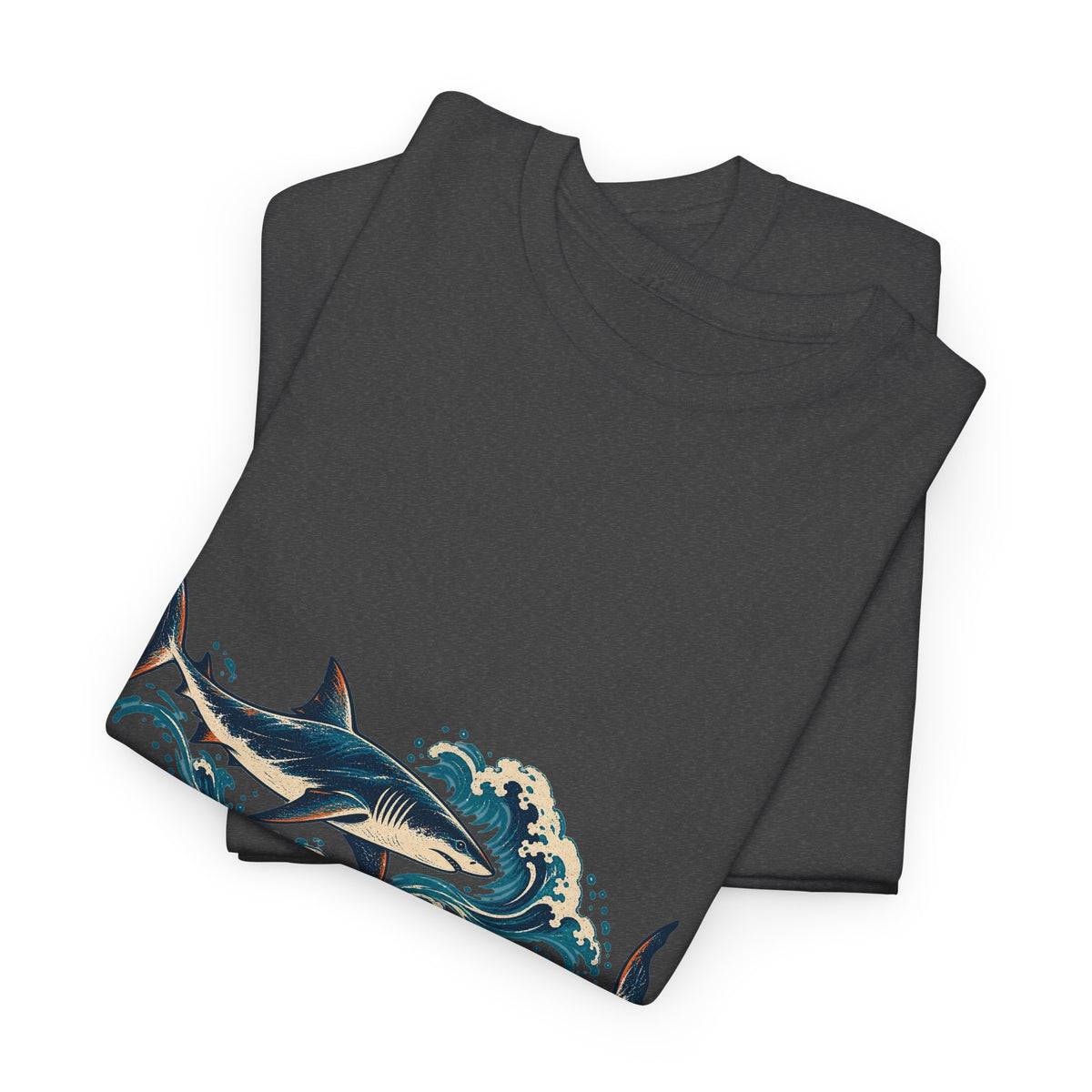 Great White Sharks Ukiyo Wave Tee Japanese Woodblock Shark Ocean Coral Shirt