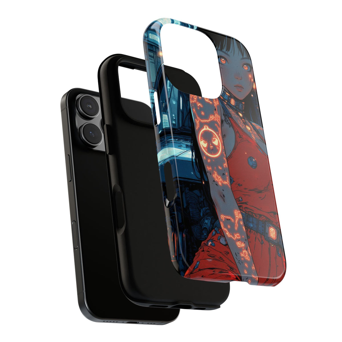 Tattooed Girl Neon Car Tough Phone Case iPhone Samsung Pixel