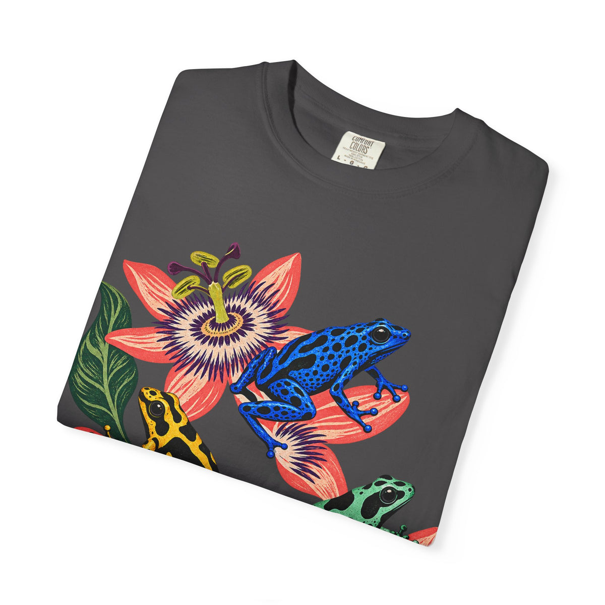 Poison Dart Frogs Passion Flowers Tee Colorful Dart Frog Tropical Flower Wildlife Shirt