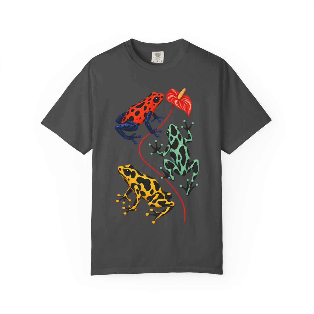 Poison Dart Frogs Anthurium Tee Colorful Dart Frog Red Flower Tropical Wildlife Shirt