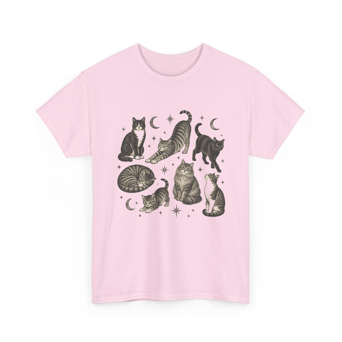 Vintage Cats and Moons T-Shirt Cute Cat Lover Celestial